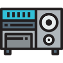 electronic, speakers, Device, electronics, music player, Cd player, technology Black icon