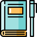Notebook, Agenda, Address book, Business, bookmark LightBlue icon