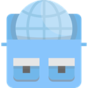 internet, travel, Backpack, worldwide LightSkyBlue icon