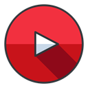 youtube, Social, media, network, video, entertainment Crimson icon