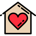 love, house, buildings, Heart, romantic, Home, real estate, residence Wheat icon