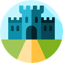 Monuments, buildings, Home, Castle, medieval, Construction, real estate, property, residential PaleTurquoise icon