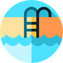 miscellaneous, Summertime, sports, Ladder, water, Swimming Pool Turquoise icon