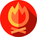 miscellaneous, hot, nature, Bonfire, Flame, Burn, Camping, campfire Red icon