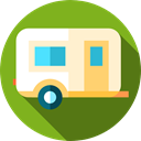 transport, Camping, summer, Caravan, vehicle, Trailer, transportation, Holidays OliveDrab icon