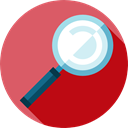 magnifying glass, Tools And Utensils, detective, Loupe, miscellaneous, zoom, search IndianRed icon