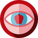 Eye, Apple, Observation, vision, education, optical Firebrick icon