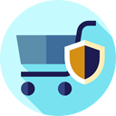 secure, commerce, shopping cart, online store, Supermarket, Shopping Store, Commerce And Shopping PaleTurquoise icon