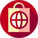 shopping, shopping bag, Shop, Supermarket, Container, online shop, paper bag, Commerce And Shopping, online store Firebrick icon