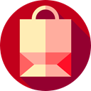 Commerce And Shopping, paper bag, online shop, shopping bag, Supermarket, online store, Container, Shop, shopping Firebrick icon