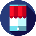 shopping bag, smartphone, commerce, online shop, screen, Supermarket, Commerce And Shopping DarkSlateBlue icon