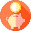 Cash, banking, piggy bank, Business, Bank, savings, Business And Finance Coral icon