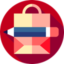 Supermarket, Shopper, Bag, Commerce And Shopping, commerce, shopping, shopping bag, Business Firebrick icon