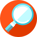 magnifying glass, search, detective, Loupe, zoom, Tools And Utensils, miscellaneous OrangeRed icon
