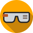 technology, electronic, digital, computing, Google Glasses, Computer, electronics Orange icon