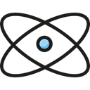 Atom, nuclear, Atomic, education, Electron, physics, science Black icon