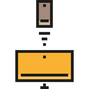 screen, Devices, smartphone, Computer, monitor, Communications, Connection Black icon
