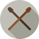 Drumsticks, Drum, Percussion Instrument, Orchestra, Music And Multimedia, music, musical instrument Silver icon