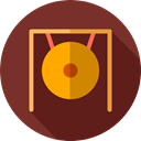 Music Instruments, oriental, Gong, Orchestra, Music And Multimedia, music, Percussion Instrument Maroon icon