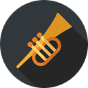 musical instrument, Wind Instrument, Orchestra, Trumpet, jazz, music, Music And Multimedia DarkSlateGray icon