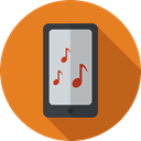Music And Multimedia, mobile phone, cellphone, smartphone, technology, touch screen, Iphone Chocolate icon