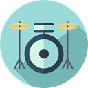 music, Orchestra, Percussion Instrument, musical instrument, Music And Multimedia, Drum LightBlue icon