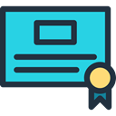 degree, diploma, Certificate, education, Certification, interface, contract, patent Turquoise icon