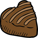 lovely, romantic, food, Heart, Valentines Day, love, Romanticism, Burning, Dessert, Heart Shaped, Chocolate SaddleBrown icon