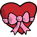 love, Romanticism, Heart, lovely, Ribbon, romantic, Valentines Day, Bow Firebrick icon