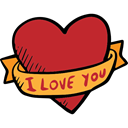 lovely, Ribbon, Valentines Day, Heart, romantic, love, Romanticism Firebrick icon