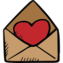 envelope, Message, Love Letter, Romanticism, Heart, Valentines Day, lovely, love, romantic DarkKhaki icon
