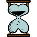 Clock, Heart Shape, Valentines Day, waiting, Tools And Utensils, time, Hourglass Black icon