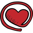 valentines, Heart Shape, love, At, romantic, Valentines Day, signs, Arroba Firebrick icon