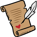 Valentines Day, Pen, writing, Letter, love DarkKhaki icon