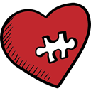 romantic, Heart, romance, Valentines Day, Puzzle Firebrick icon