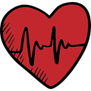 Valentines Day, Heart, Electrocardiogram, loving, Health Care, romance, medical Firebrick icon