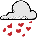 Valentines Day, weather, Rain, Cloud, Hearts Gainsboro icon