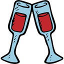 Valentines Day, Wine Glass, Alcohol, party, Alcoholic Drink, food Black icon