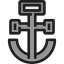 miscellaneous, navy, sail, sailing, Anchor, tattoo Black icon