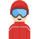 user, Sports And Competition, Social, profile, Skiing, Avatar Crimson icon