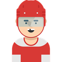 Hockey Player, profile, Avatar, user, Social, Sports And Competition Crimson icon