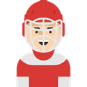 Sports And Competition, profile, Avatar, Hockey Player, user, Social Crimson icon