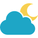 Cloudy, Atmospheric, weather, Cloud, sky, meteorology, Cloudy Night LightSeaGreen icon