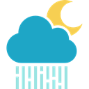 Rain, Storm, night, weather, rainy, sky, meteorology LightSeaGreen icon