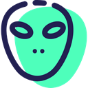 space, galaxy, extraterrestrial, user, Alien, Ufo, Avatar, people Turquoise icon