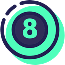 Eight Ball, pool, sports, Billiard, Sports And Competition Turquoise icon