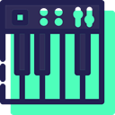 musical instrument, music, classical, piano, Orchestra, Music And Multimedia, Keys Turquoise icon