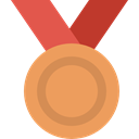 Sports And Competition, medal, sports, Bronze Medal, Prize, third SandyBrown icon