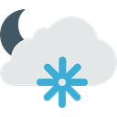 meteorology, snowing, Stars, nature, Moon, Snow, weather, Clouds, night Gainsboro icon