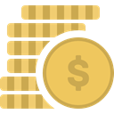 Money, Business, Currency, Dollar, coin, Cash, Coins, Commerce And Shopping DarkKhaki icon